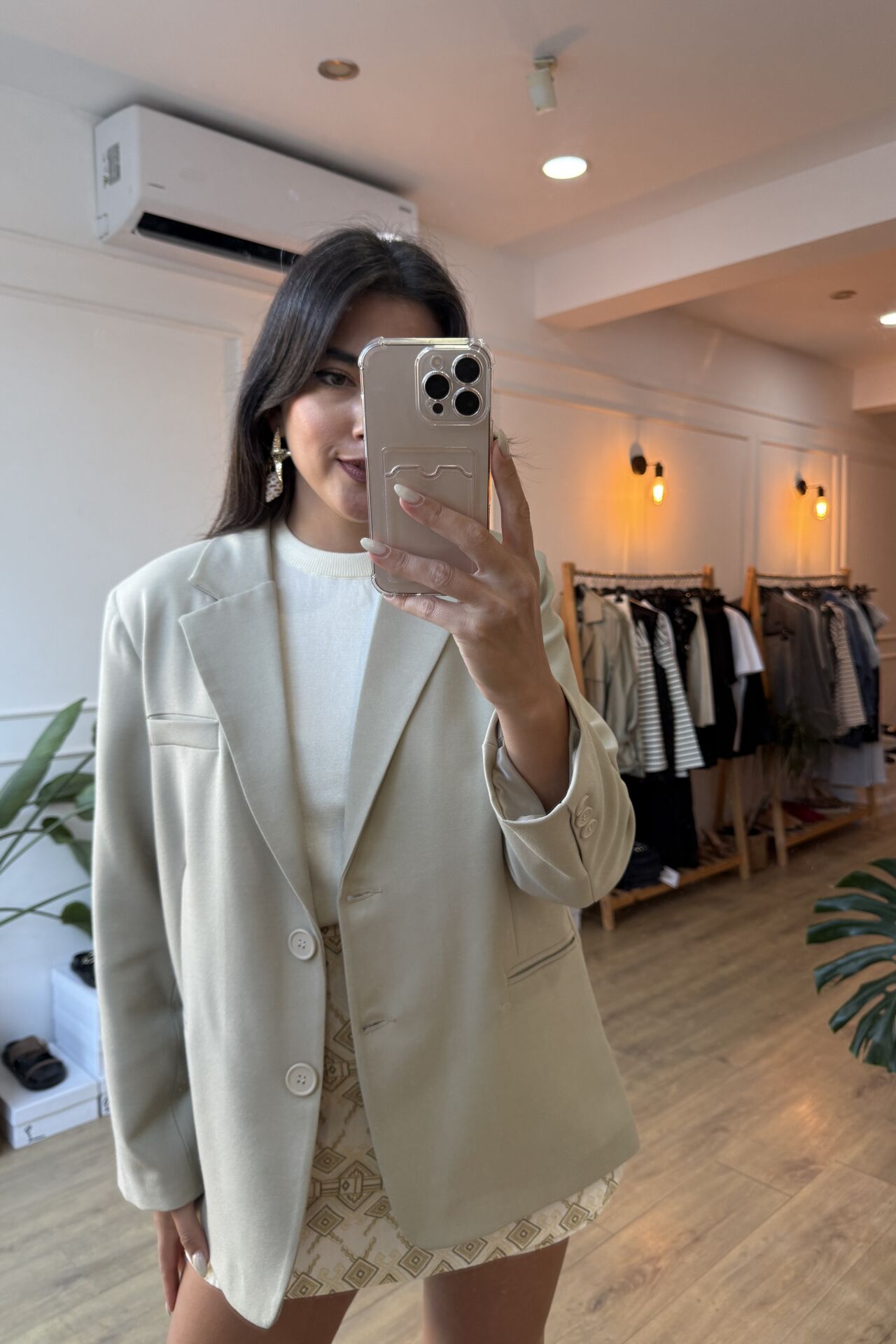 Taş rengi blazer ceket