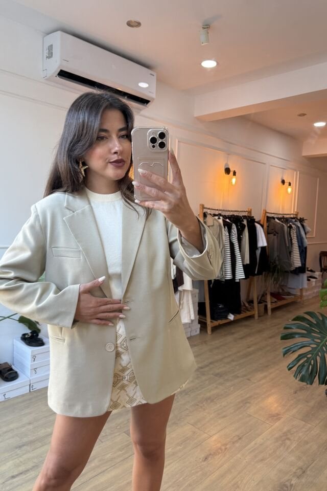 Taş rengi blazer ceket