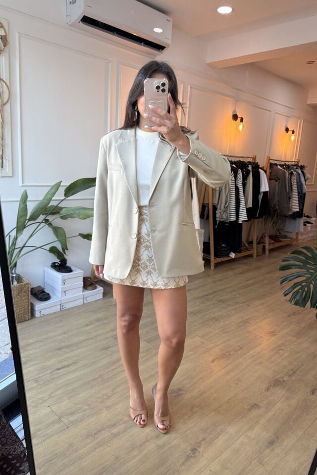 Taş rengi blazer ceket