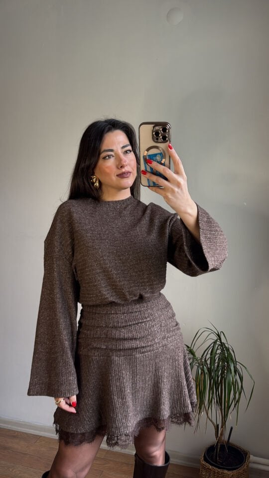 Drape detaylı elbise